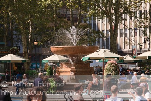 The fountain in Bryant Park